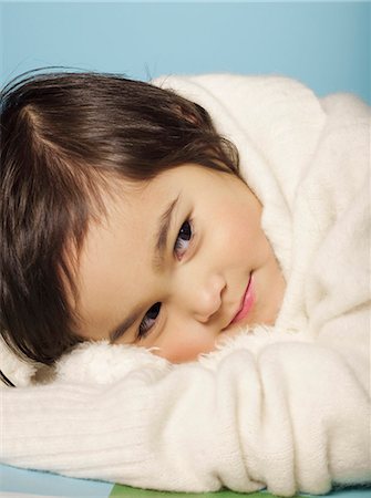 simsearch:6108-05859747,k - Little girl thinking Stock Photo - Rights-Managed, Code: 877-06834067