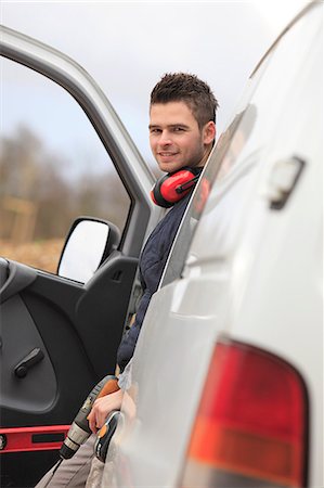 France, young worker with his van. Stock Photo - Rights-Managed, Code: 877-06835878
