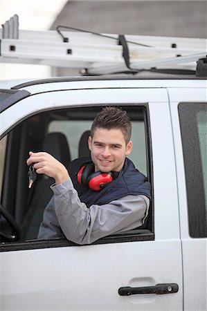 France, young worker with his van. Stock Photo - Rights-Managed, Code: 877-06835880
