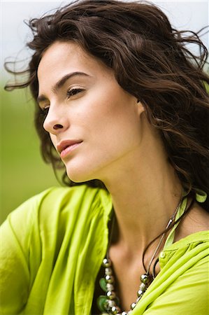 simsearch:877-06832290,k - Portrait of a thoughtful young woman, oudoors Stock Photo - Rights-Managed, Code: 877-06832282