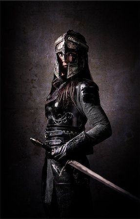 powerful (strong object) - Woman Knight warning Stock Photo - Rights-Managed, Code: 877-07460604