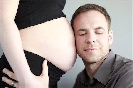 France, young couple with pregnant woman at home. Stock Photo - Rights-Managed, Code: 877-08128681