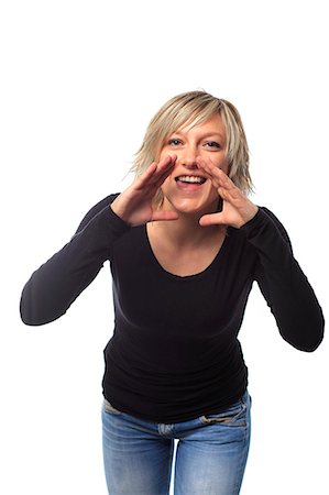 France, young blond woman in studio. Photographie de stock - Rights-Managed, Code: 877-08128690