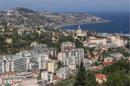 riviera - Italy, Liguria, Italian Riviera, large view of the city of San Remo, Mediterranean Sea in the background Stock Photo - Rights-Managed, Code: 877-08898118