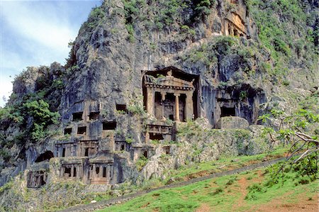 simsearch:877-08128095,k - Turkey, province of Mugla, Fethiye, Hellenic tombs carved in the rock Photographie de stock - Rights-Managed, Code: 877-08898361