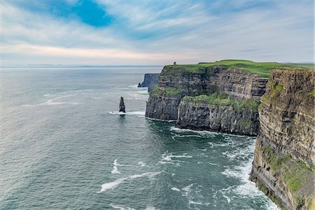 O'Brien's Tower and Breanan Mór rock. Cliffs of Moher, Liscannor, Munster, Co.Clare, Ireland, Europe. Stock Photo - Rights-Managed, Code: 879-09033244
