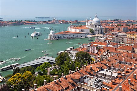 simsearch:400-08093706,k - Europe, Italy, Veneto, Venice. Overview from the bell tower of San Marco towards Punta della Dogana and Santa Maria della Salute Stock Photo - Rights-Managed, Code: 879-09033567