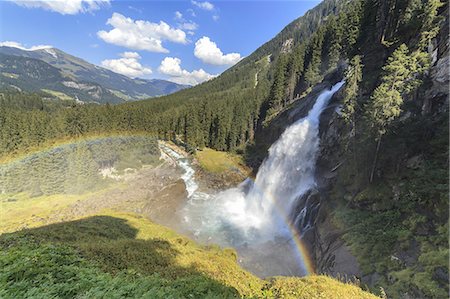 european waterfalls - europe, Austria, Salzburg Land, Krimml, Hohe Tauern National Park, rainbow over the Krimml Waterfalls Stock Photo - Rights-Managed, Code: 879-09033620