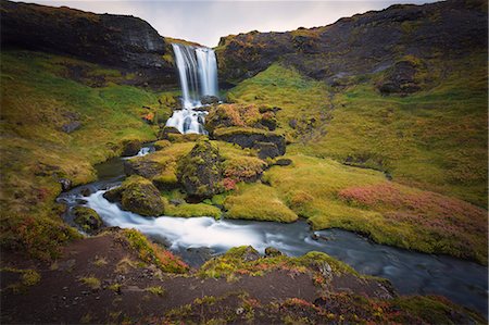 Europe, Iceland, Westfjords Vestfirdir. Waterfall Stock Photo - Rights-Managed, Code: 879-09043654