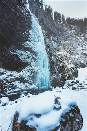 Serrai of Sottoguda, Rocca Pietore, Veneto, Belluno, Italy. Frozen scenario in this canyon of the Dolomites Stock Photo - Rights-Managed, Code: 879-09128800