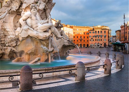 place navona italy - Fountain of Navona square Europe, Italy, Lazio, Rome Capital Stock Photo - Rights-Managed, Code: 879-09129310