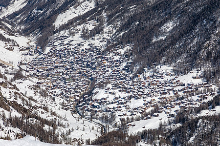pennine alps - Winter Zermatt view (Canton of Valais, Visp, Switzerland, Europe) Stock Photo - Rights-Managed, Code: 879-09190345