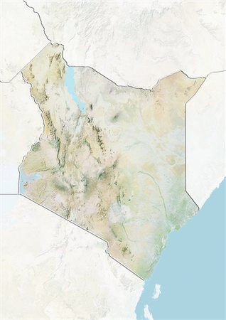 simsearch:872-06054589,k - Kenya, Relief Map With Border and Mask Foto de stock - Con derechos protegidos, Código: 872-06054469