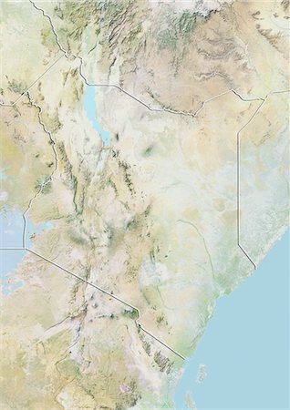 simsearch:872-06054589,k - Kenya, Relief Map With Border Foto de stock - Con derechos protegidos, Código: 872-06054470