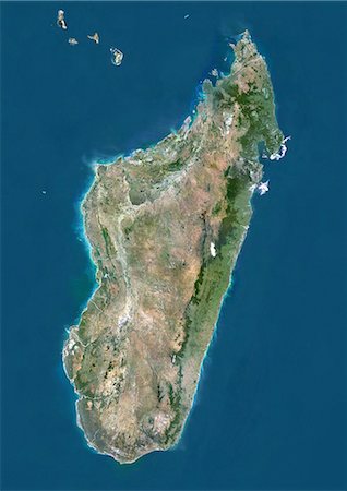Madagascar, True Colour Satellite Image With Border Stock Photo - Rights-Managed, Code: 872-06054543