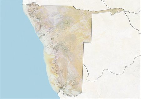 simsearch:872-06054589,k - Namibia, Relief Map With Border and Mask Foto de stock - Con derechos protegidos, Código: 872-06054597