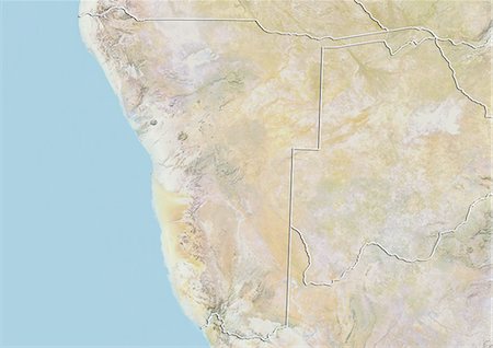simsearch:872-06054589,k - Namibia, Relief Map With Border Foto de stock - Con derechos protegidos, Código: 872-06054598