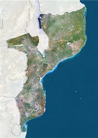 simsearch:872-06054589,k - Mozambique, True Colour Satellite Image With Border and Mask Foto de stock - Con derechos protegidos, Código: 872-06054591