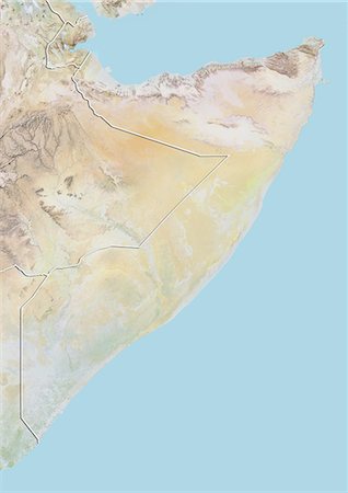 simsearch:872-06054589,k - Somalia, Relief Map with Border Foto de stock - Con derechos protegidos, Código: 872-06054754