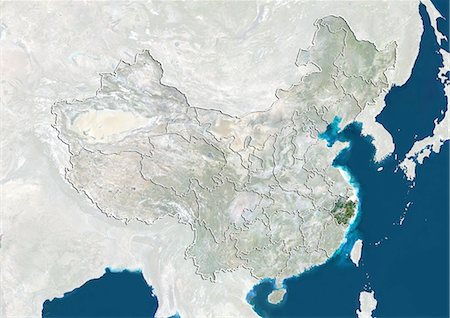 China and the Province of Zhejiang, True Colour Satellite Image Stock Photo - Rights-Managed, Code: 872-06055180