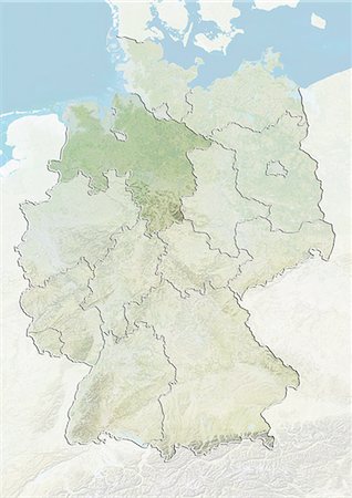 Germany and the State of Lower Saxony, Relief Map Stock Photo - Rights-Managed, Code: 872-06055263