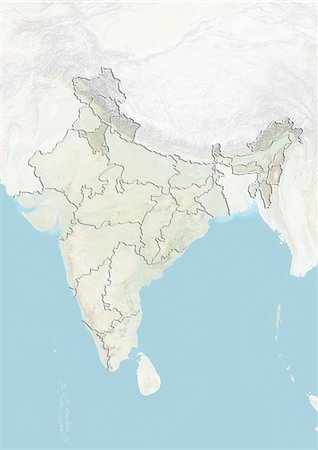 India and the State of Haryana, Relief Map Stock Photo - Rights-Managed, Code: 872-06055296