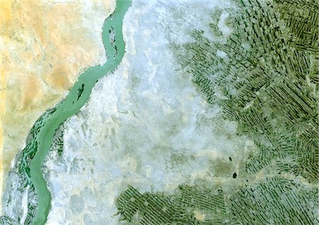 sudan - Satellite View of Plain Of Jazira And The White Nile, Sudan Stock Photo - Rights-Managed, Code: 872-06053037