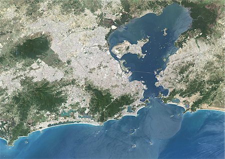 Rio De Janeiro, Brazil, In 2001, True Colour Satellite Image. True colour satellite image of the city of Rio de Janeiro, Brazil. Image taken on 28 October 2001, using LANDSAT data. Stock Photo - Rights-Managed, Code: 872-06053799