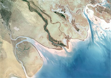 Satellite View of Shatt Al-Arab, Middle East Stock Photo - Rights-Managed, Code: 872-06053918