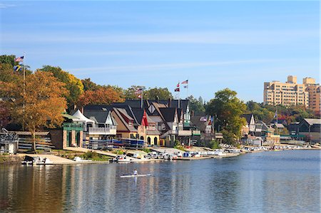 rower - Boathouse Row on the Schuylkill River, Philadelphia, Pennsylvania. Stock Photo - Rights-Managed, Code: 872-08914909