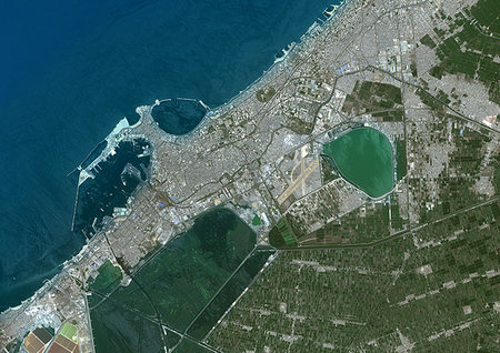 Color satellite image of Alexandria, Egypt. Image collected on July 26, 2017 by Sentinel-2 satellites. Foto de stock - Con derechos protegidos, Código: 872-09185672