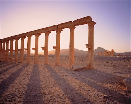 pictograph in architecture - Columns in Desert Palmyra Ruins, Syria Stock Photo - Rights-Managed, Code: 873-06440336