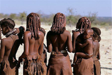 simsearch:700-00067764,k - Rear-View of Himba Tribe Standing Outdoors Namibia, Africa Stock Photo - Rights-Managed, Code: 873-06440551