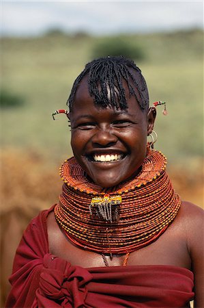 Portrait of Turkana Tribeswoman, Lake Turkana Region, Kenya Stock Photo - Rights-Managed, Code: 873-06441187