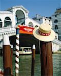 Gondolier's Hat and Rialto Bridge Venice, Italy