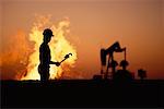 Silhouette of Oilfield Worker