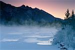 Frozen Lake at Sunrise Jasper National Park Alberta, Canada