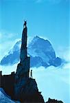 Silhouette of Climbers on Howser Spire British Columbia, Canada