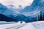 Car on the Icefields Parkway Banff National Park Alberta, Canada