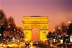 Arc de Triomphe at Night Paris, France