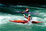 Kayaking Kananaskis River, Alberta, Canada