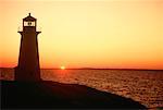 Silhouette of Lighthouse at Sunset Peggy's Cove, Nova Scotia, Canada