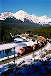 Fret Canadien Pacifique chemin de fer Train, Parc National Banff, Alberta, Canada