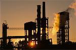 Silhouette of Refinery at Sunset Ontario, Canada