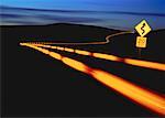 Light Trails on Road at Night