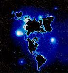 World Map and Starry Sky