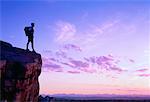 Man Hiking at Dusk