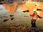 Fly Fishing, Shadow Lake Banff National Park Alberta, Canada