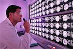 Male Doctor Examining MRI Images