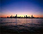 Toits de la ville au crépuscule, Chicago, Illinois, Etats-Unis
